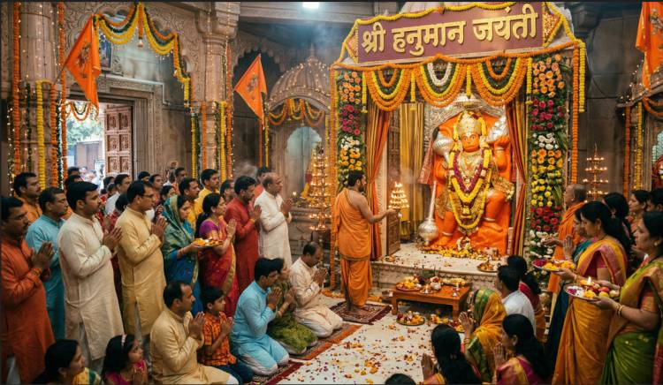 A spiritual setting with the Hanuman Chalisa book, rudraksha beads, and incense sticks, perfect for Hanuman Jayanti prayers.